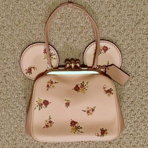 COACHxDISNEY KIsslock Floral Minnie Mouse Ears Bag